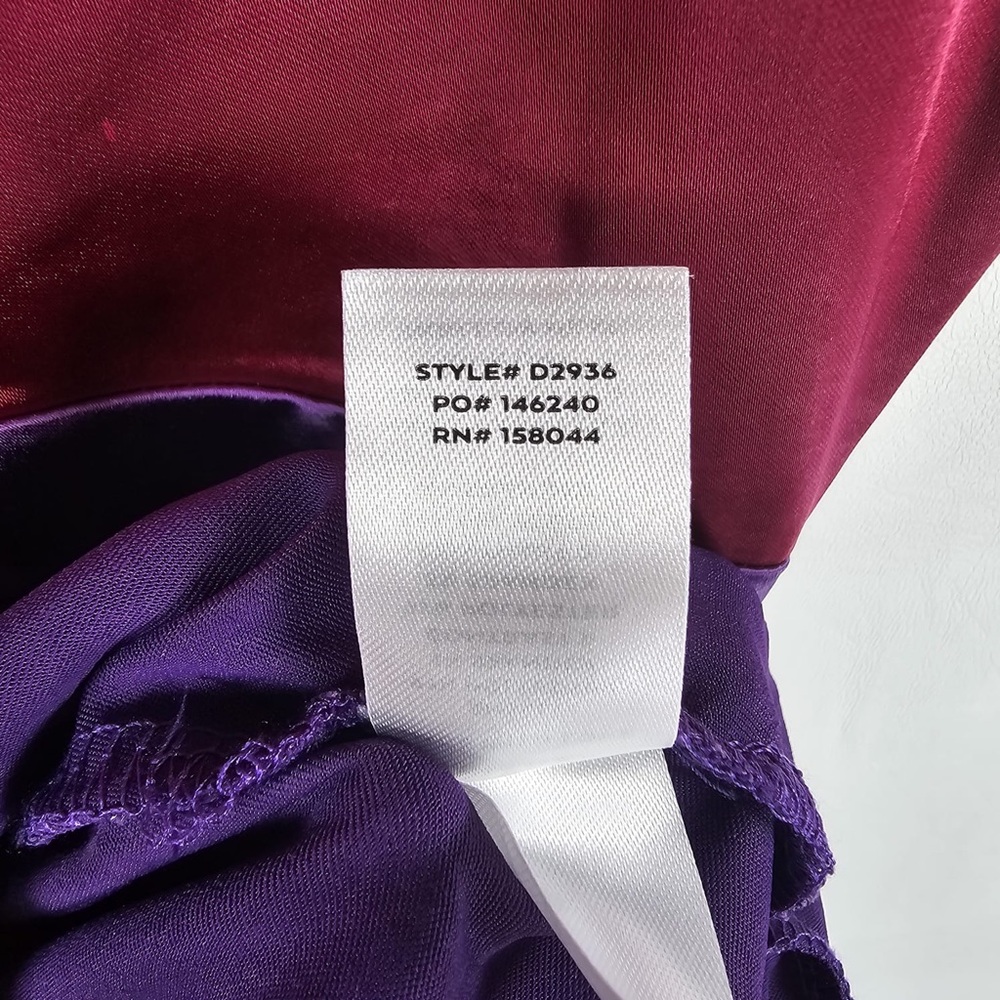 NWT Lulus Chic Combo Purple Color Block Satin Twist-Front Midi Dress D2936 Sz XS - Picture 13 of 14
